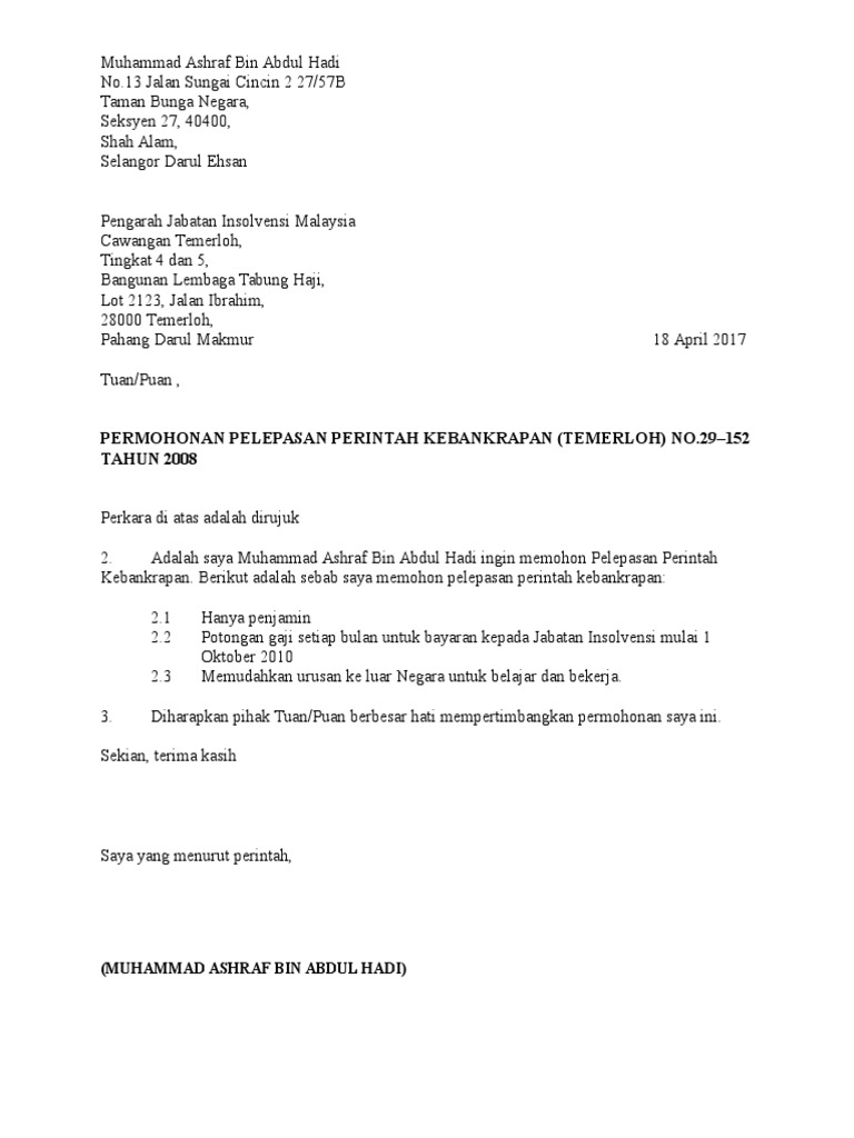 Surat Bankrap Pdf