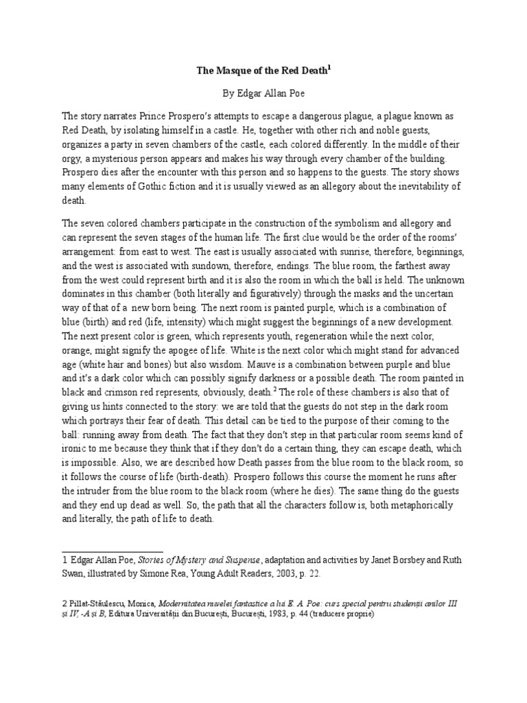 The Masque Of The Red Death Summary Sparknotes