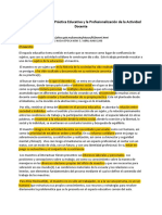 La Recuperación de La Práctica Educativa y La Profesionalización de La Actividad Docente