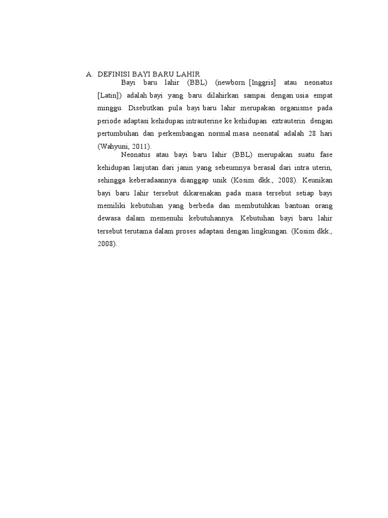 Definisi Bayi Baru Lahir | PDF | Kesehatan Holistik