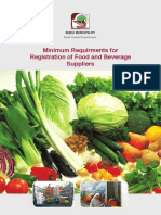 Min Requirements For Reg of Food & Beverage Suppliers