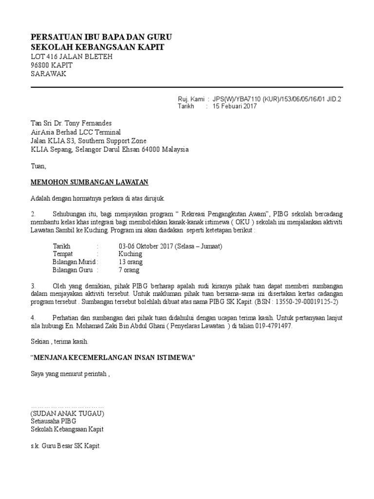 Surat Sponsor Kuching Pdf