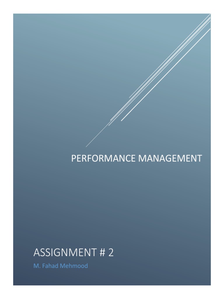 Assignment # 2: Performance Management | PDF
