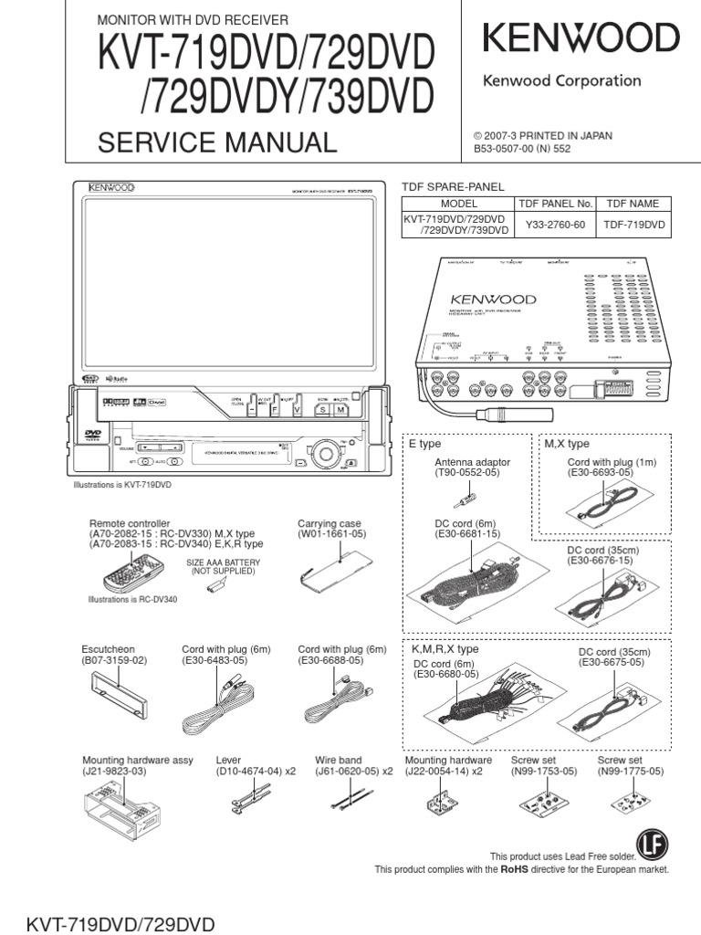 Kenwood Kvt 719dvd Kvt 729dvd Kvt 729dvdy Ktv 739dvd | Gear | Electrical  Connector