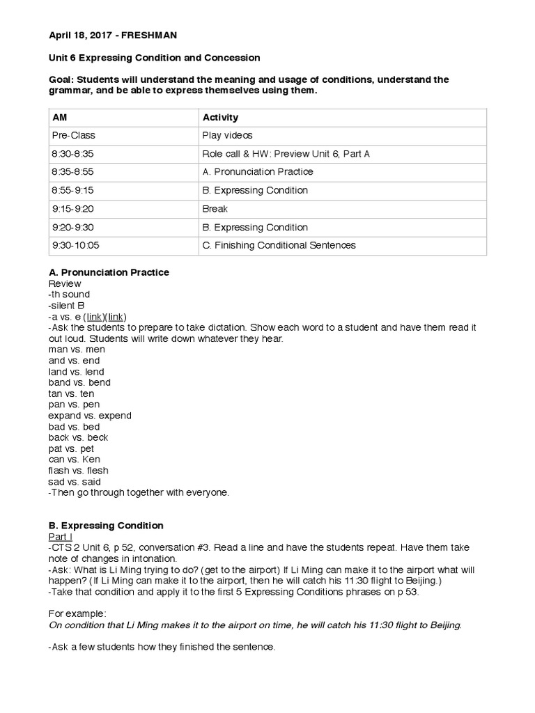 Lesson Plan Unit 6-1 | PDF | English As A Second Or Foreign Language ...