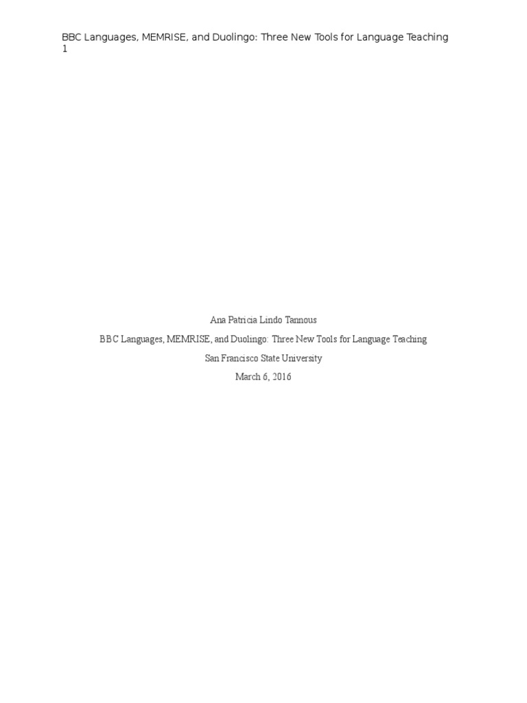 Mll803 Xiao S17 Assignment 3 Bbc Languages Memrise And Duolingo 3