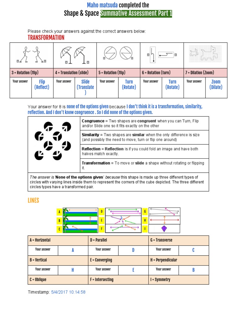 Shape & Space Assessment Review | PDF | Shape | Triangle