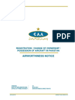 Airworthiness Notice: Registration / Change of Ownership / Possession of Aircraft in Pakistan