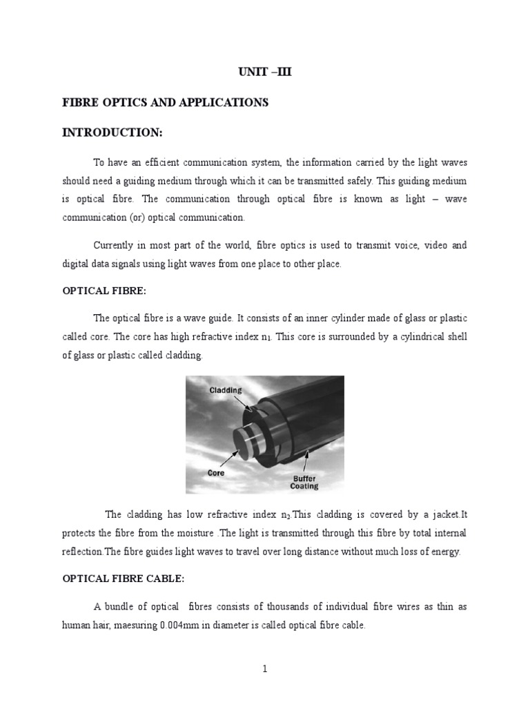 Optical Fiber Notes PDF Optical Fiber Dispersion (Optics)