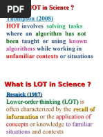 Higher Order Thinking Skills (HOTS) in Teaching & Learning 