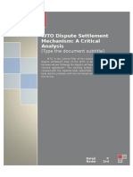 75556635 WTO Dispute Settlement Mechanism a Critical Analysis (1)
