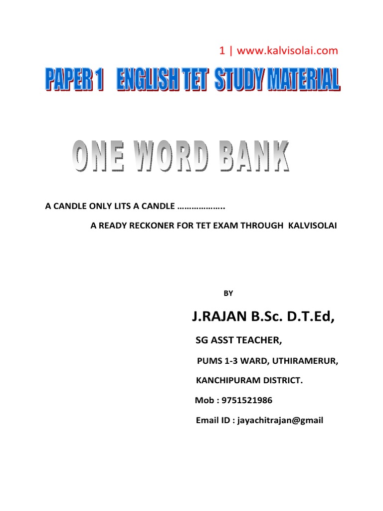 Paper 1 English Study Material Rajan PDF | PDF | Grammatical Gender ...