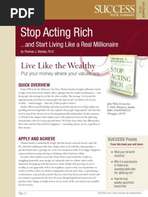 Stop Acting Rich Summary