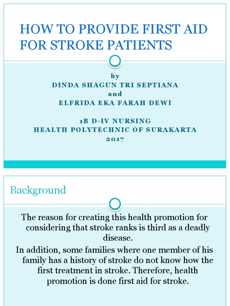 How To Provide First Aid For Stroke Patients (1bd4) PDF Stroke