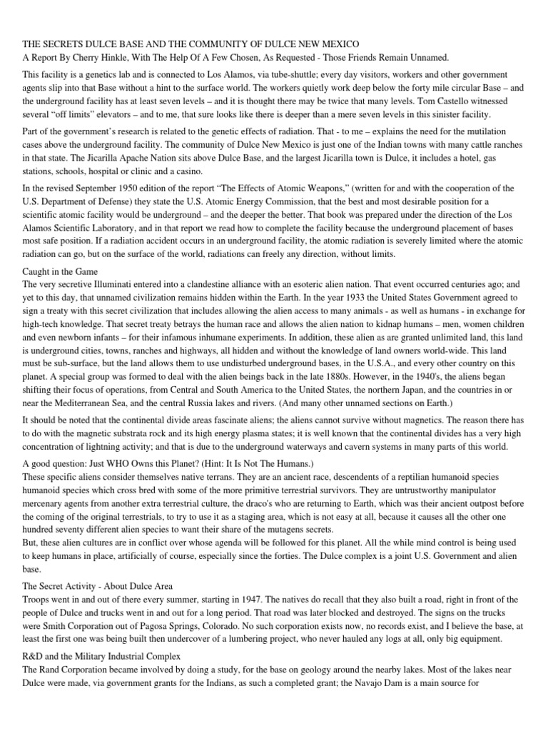 The Secrets Dulce Base and The Community of Dulce New Mexico PDF