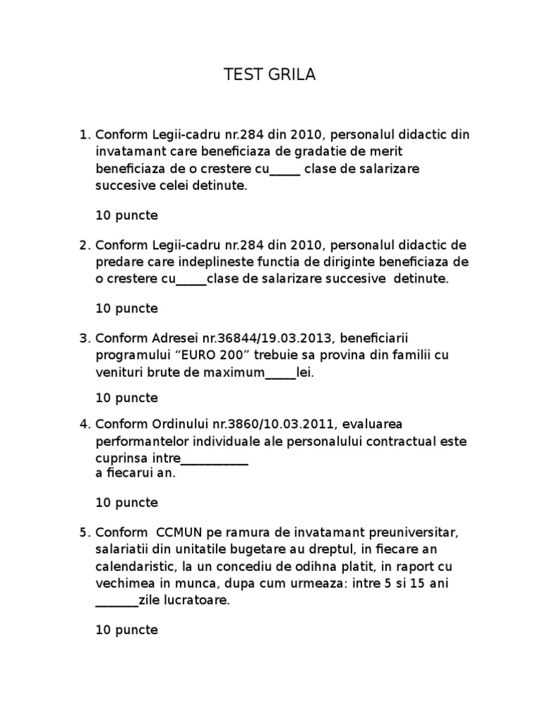 Test Grila | PDF