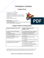 Iep Worksheet Activities