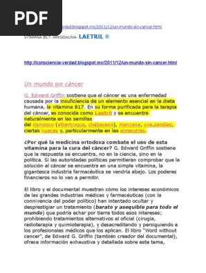 Cancer Por Falta De Vitamina B17 Vitamina B17 Amigdalina Laetril Dosis Cancer Cianuro