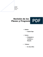 Revision de Los Planes y Programas