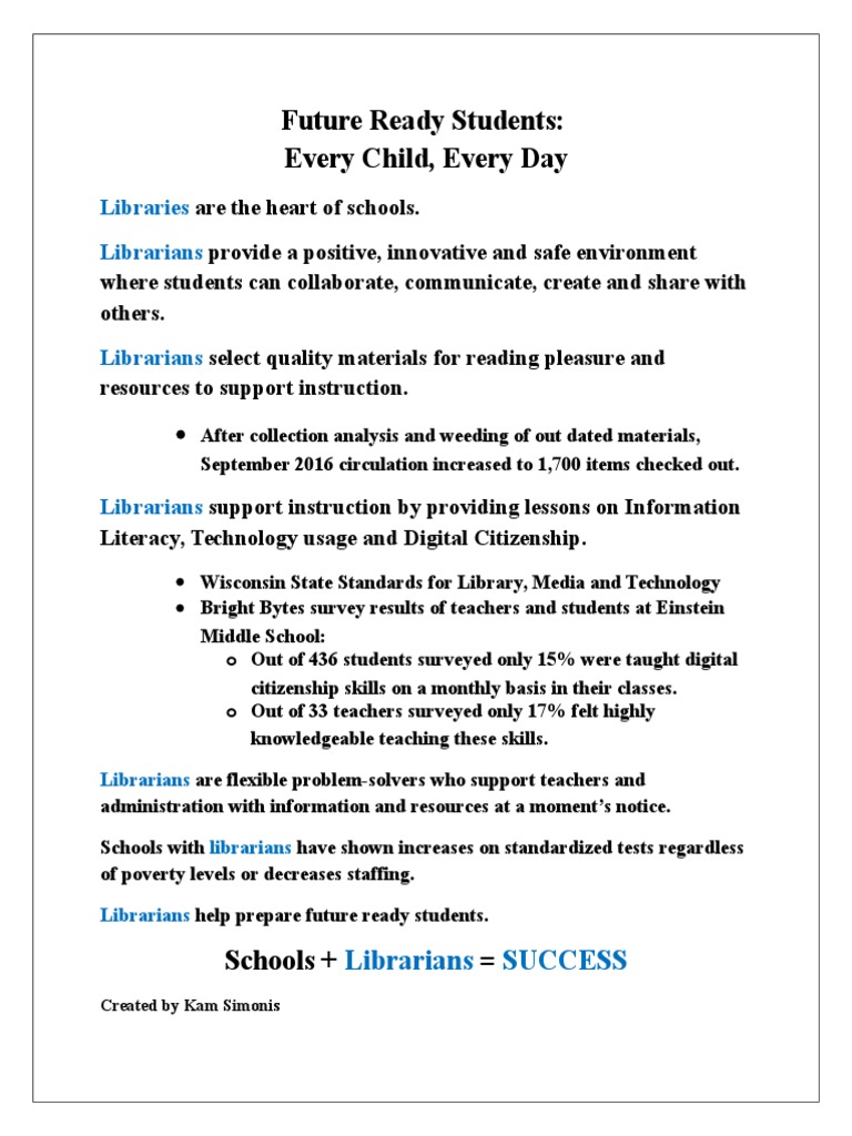 Empowering Future Ready Students Through Libraries | PDF | Wellness