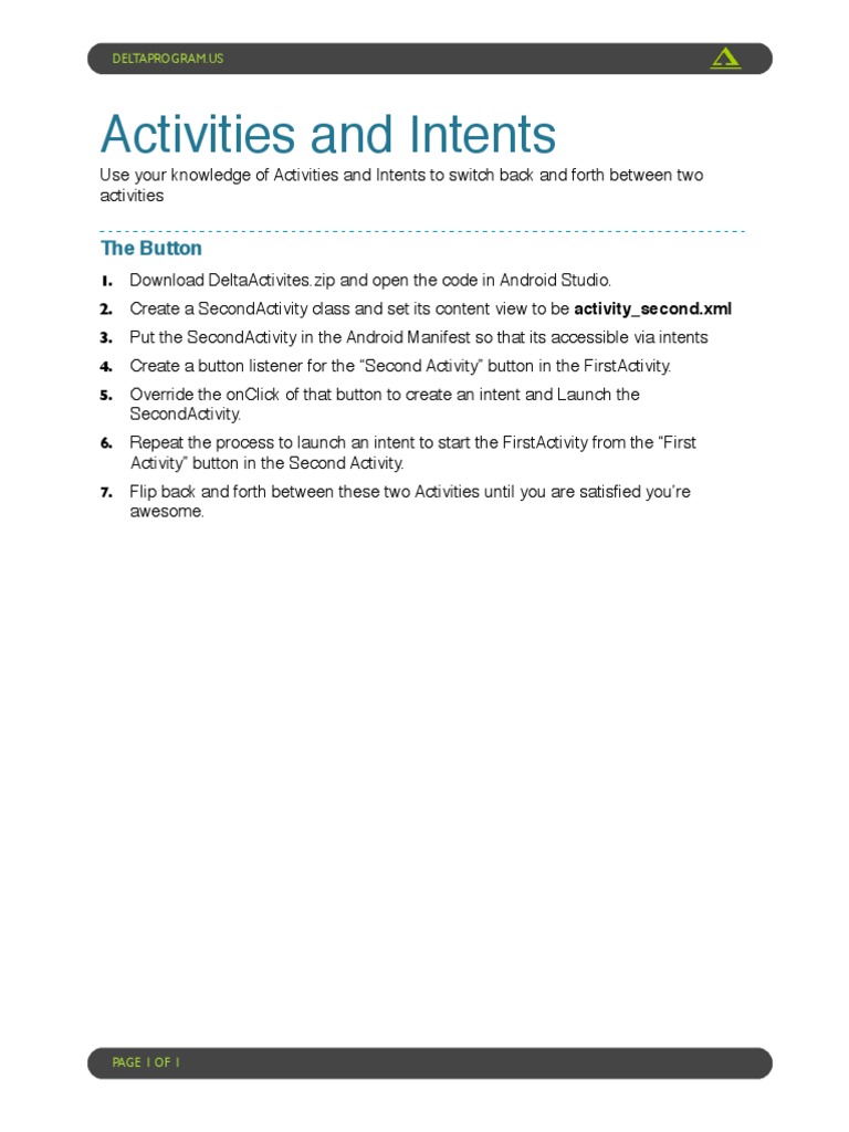 Android Activity Switching Guide | PDF