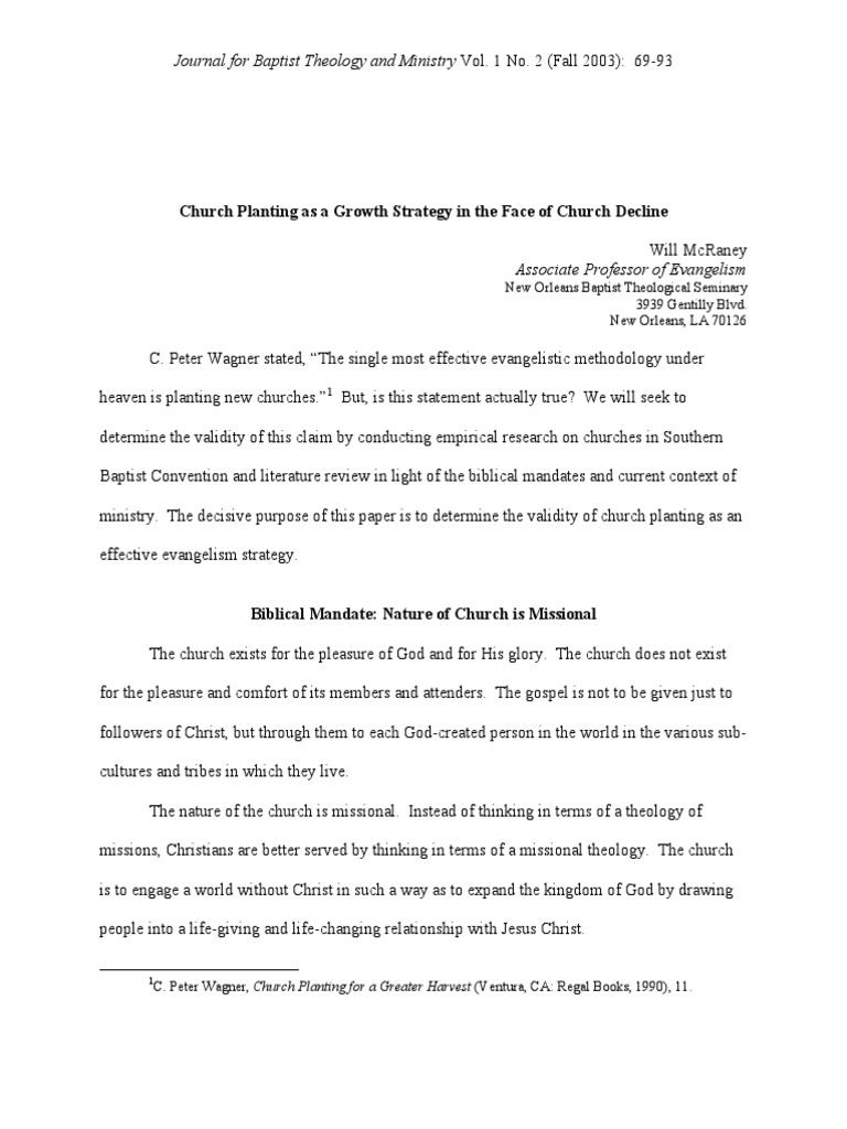 Church Planting as Evangelism Strategy | PDF | Church Planting | Evangelism