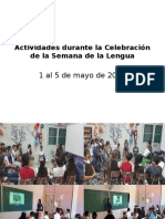 Actividades Durante La Celebración de La Semana de La Lengua