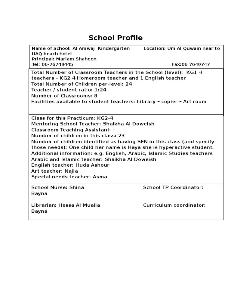 School Profile | Download Free PDF | Teaching | Teachers