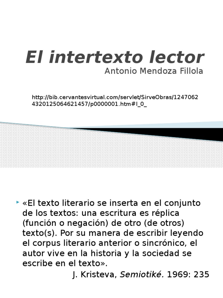 El Intertexto Lector en Literatura | PDF | Intertextualidad | Lectura ...