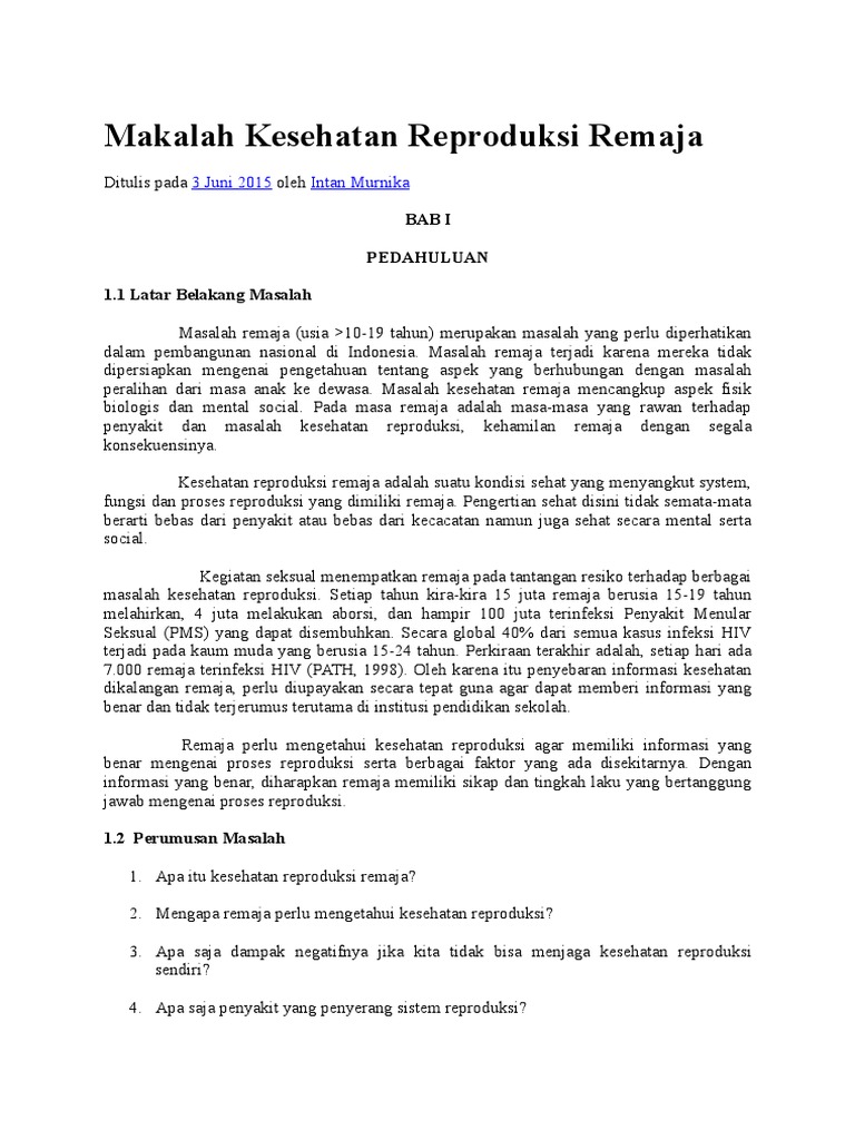 Makalah Kesehatan Reproduksi