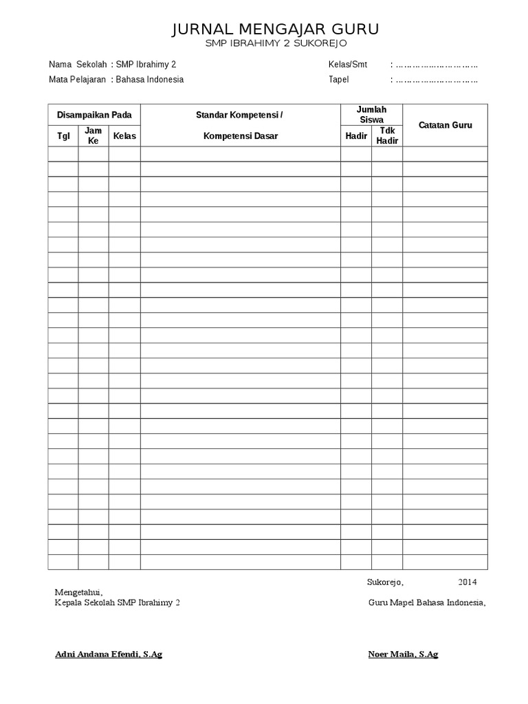 Jurnal Mengajar Guru Pdf