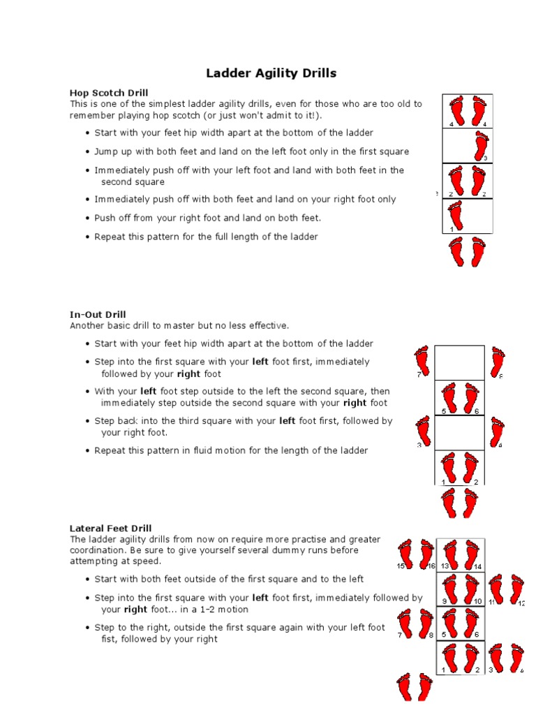 Ladder Agility Drills PDF Sports Leisure