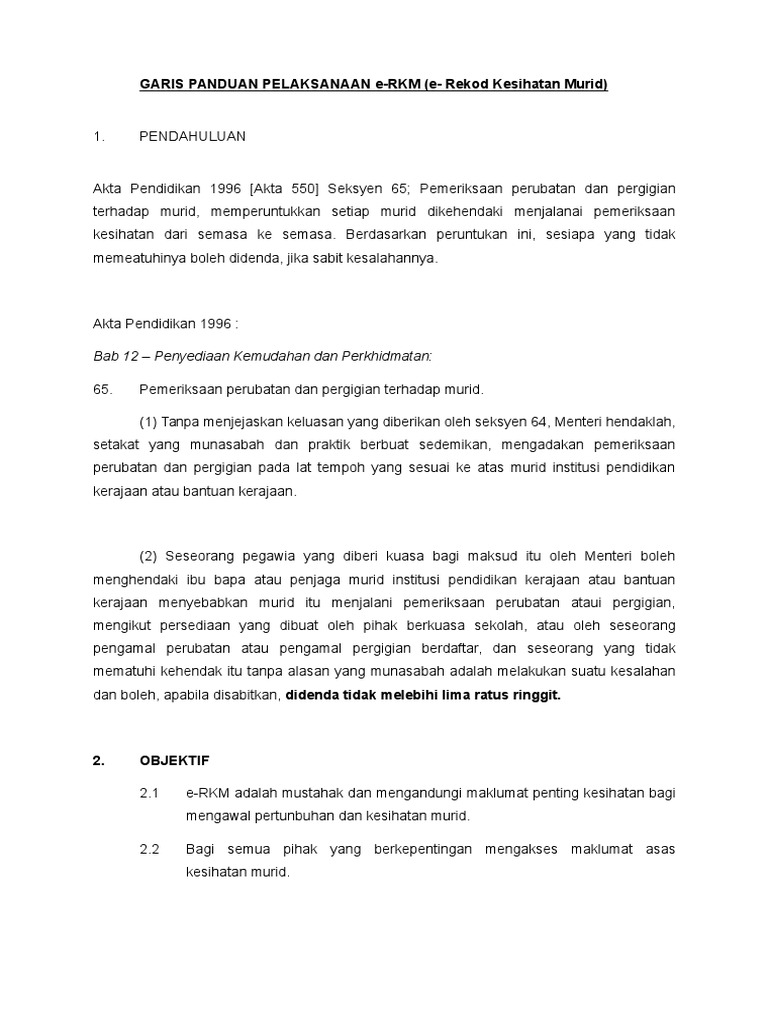 Garis Panduan E-RKM | PDF
