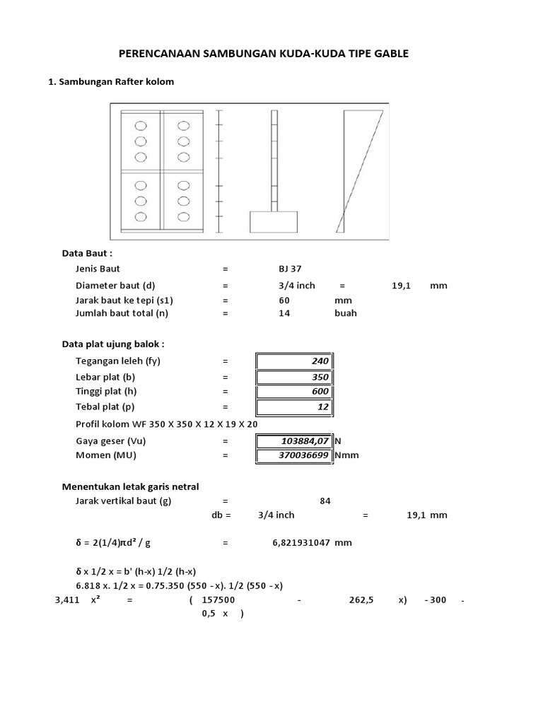 Detail Sambungan Rafter Baja WF | PDF
