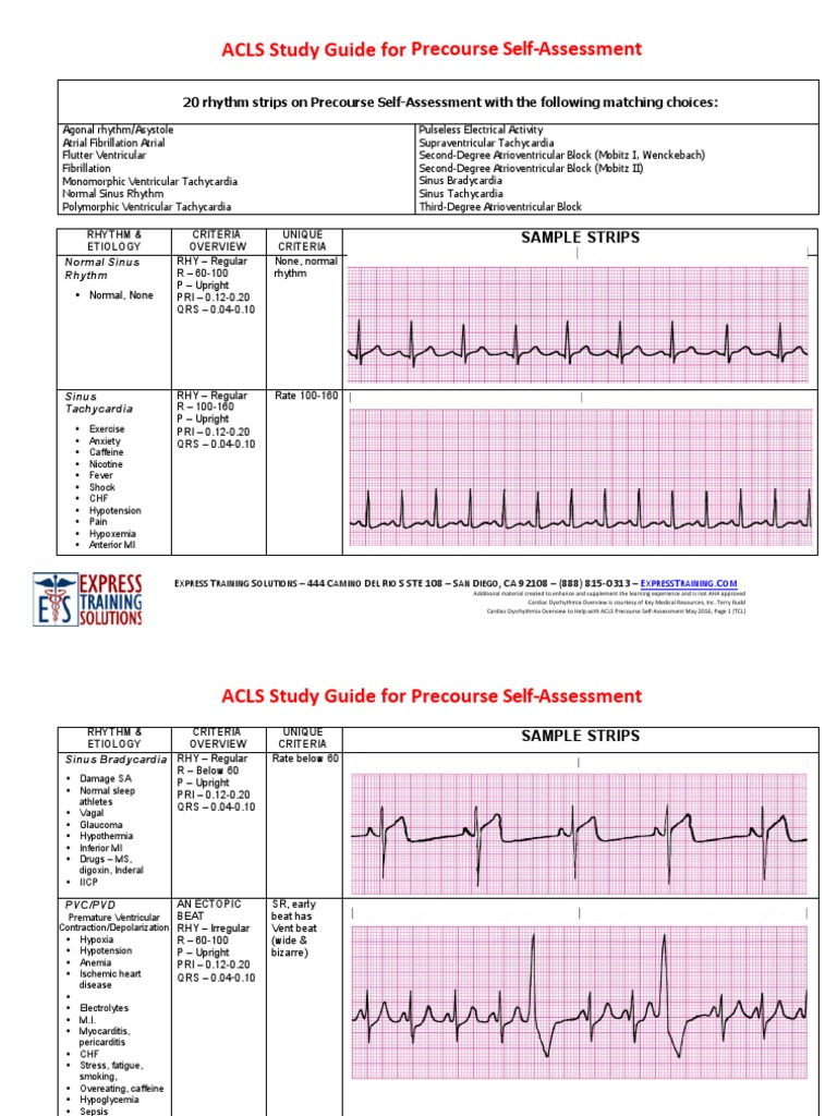 Acls Precourse Self Assessment Rhythm Identification Hotsell www