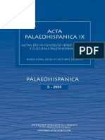 Acta Paleohispánica IX. Actas Del IX Coloquio Sobre Lenguas y Culturas Paleohispánicas (Institución Fernando El Católico)