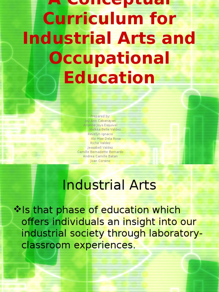 A Conceptual Curriculum Framework for Industrial Arts and Occupational