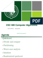CSC 580 Computer Algorithms: L 4. Quicksort