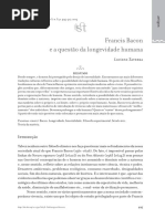 Francis Bacon e a Questão Da Longevidade Humana Luciana Zaterka