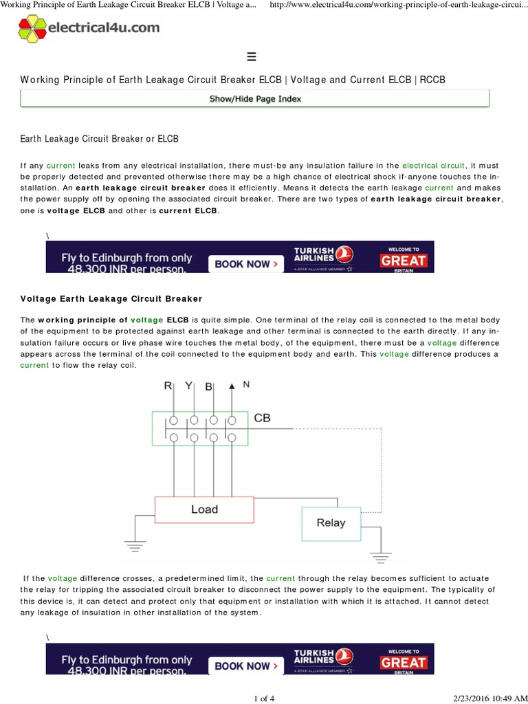 Working Principle of Earth Leakage Circuit Breaker ELCB _ Voltage and Current ELCB _ RCCB