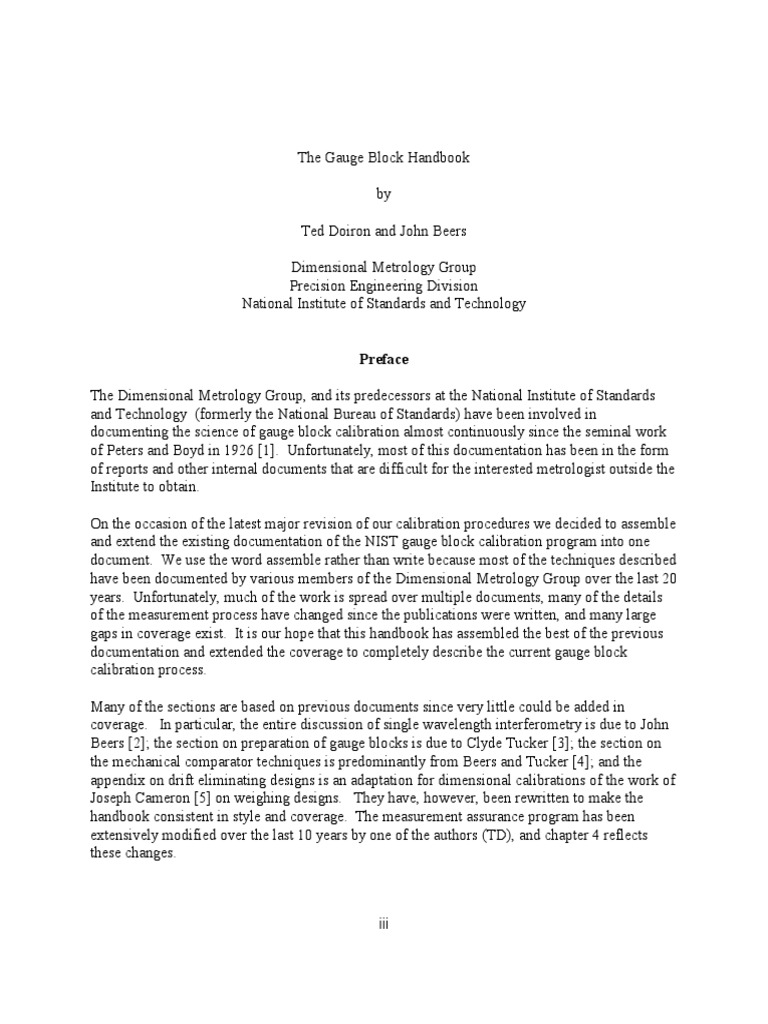 NISTGauge Block Handbook PDF Download Free PDF Metre Calibration