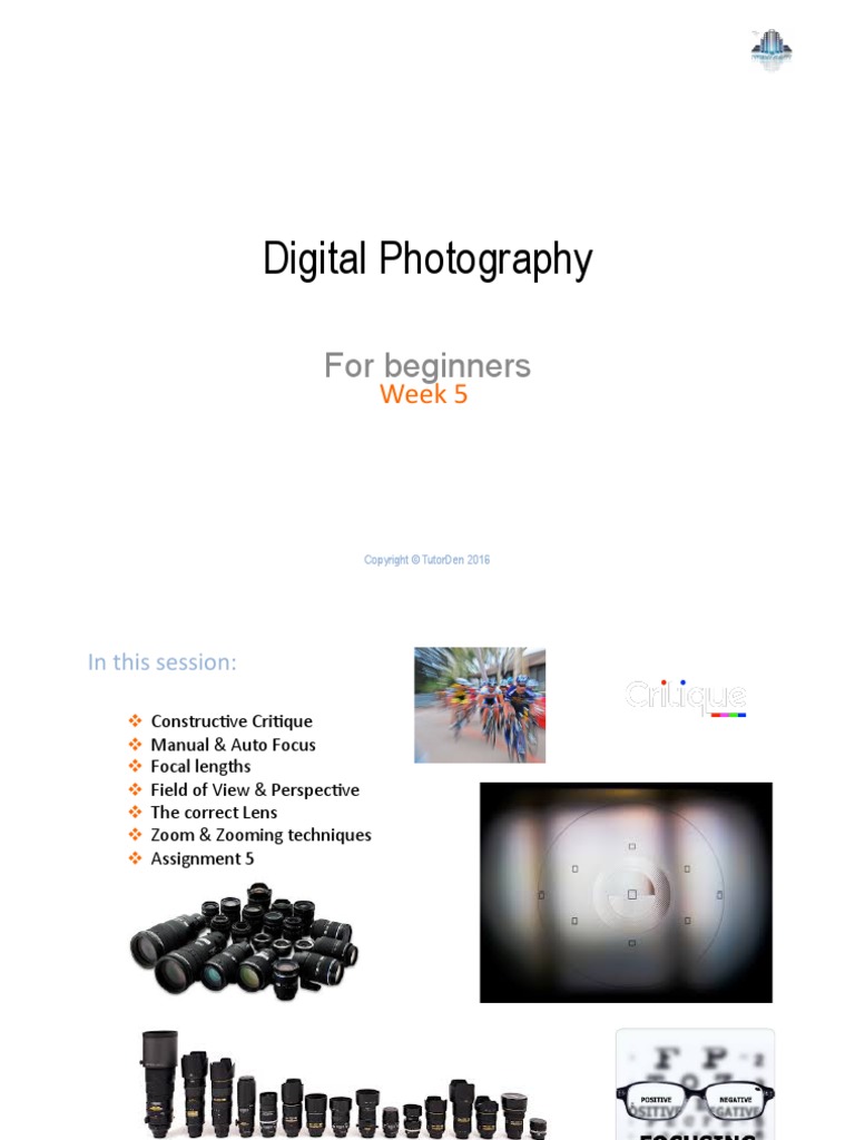 Digital Photography For Beginners PDF Zoom Lens Camera Lens