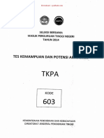 SBMPTN 2014 - Kode 603 - Tkpa - Soal