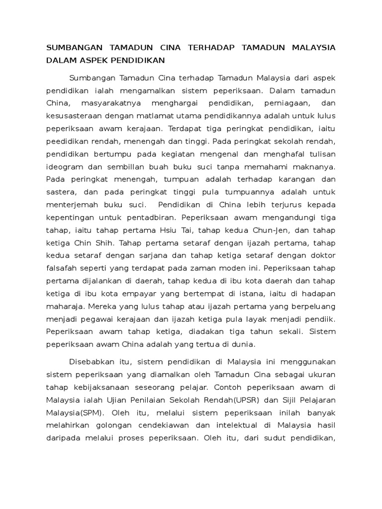 Sumbangan Tam China Q2 Pdf Sistem Politik China Semenjak Tamadun Awal China Tamadun Sungai Hwang Ho Di Bawah Pemerintahan Dinasti Shang Dan Dinasti Course Hero