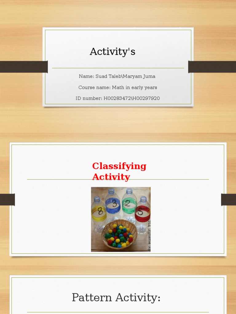 Math Activities: Classifying Patterns | PDF