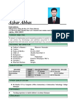 Azhar Abbas: Degree Year Grade/Division Institute / Board