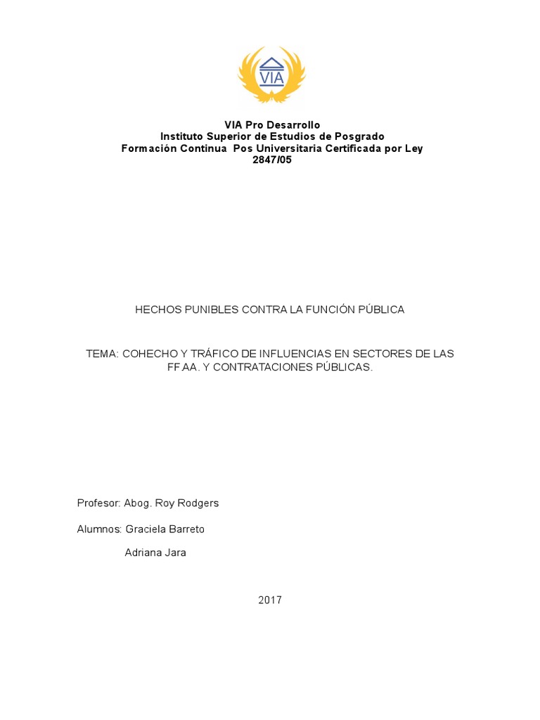 Hechos Punibles Contra La Función Publica Paraguay
