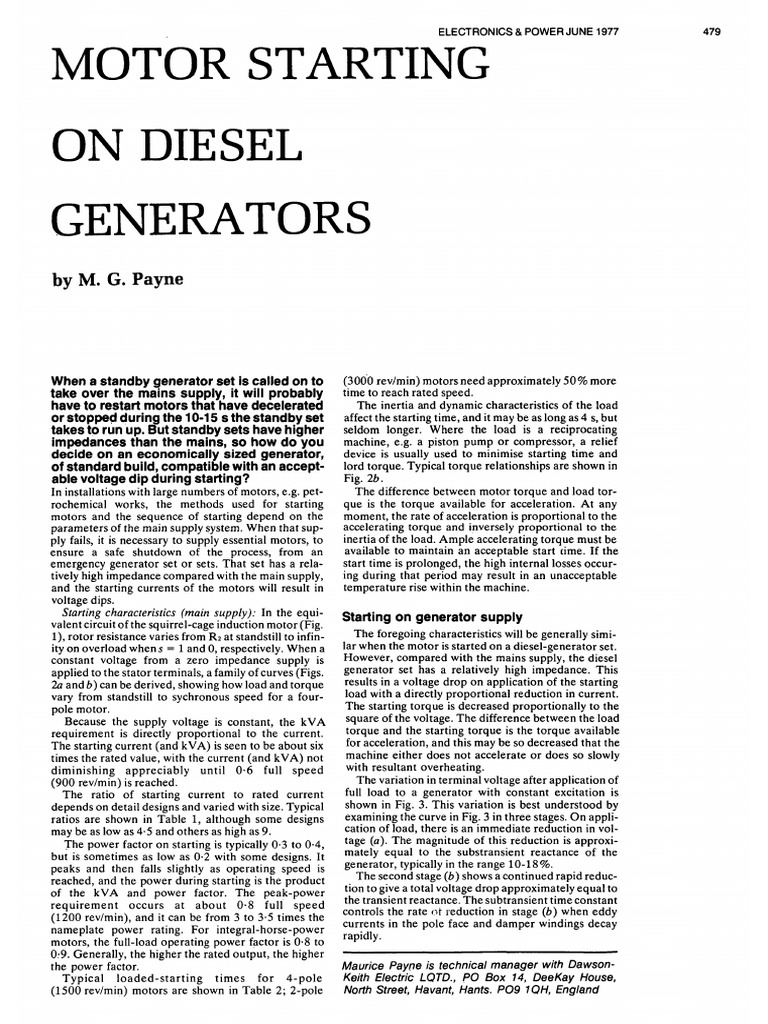 Motor Starting PDF | PDF | Electric Motor | Electricity