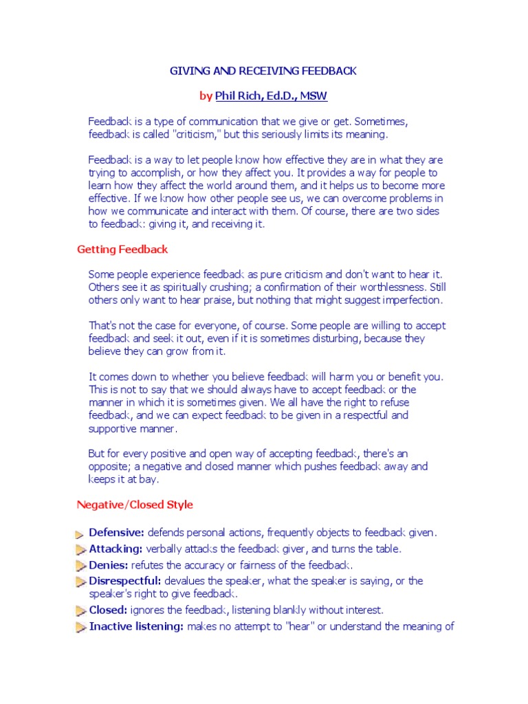 Effective Feedback Strategies | PDF | Feedback | Behavior