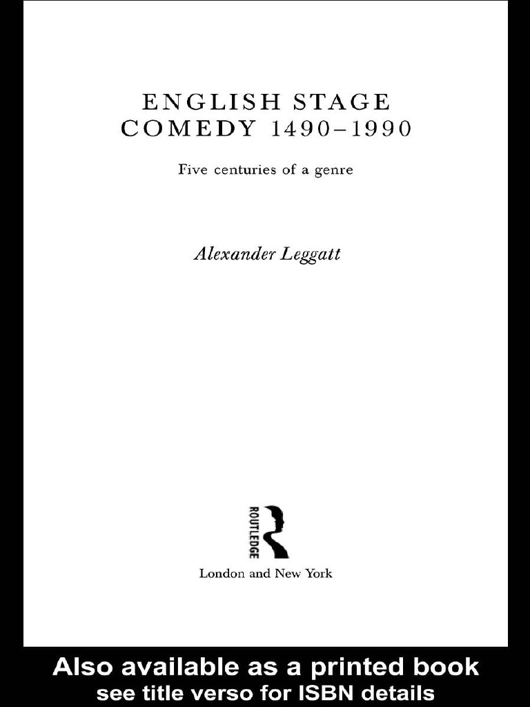 English Stage Comedy 1490-1990 PDF Theatre Entertainment (General) image picture